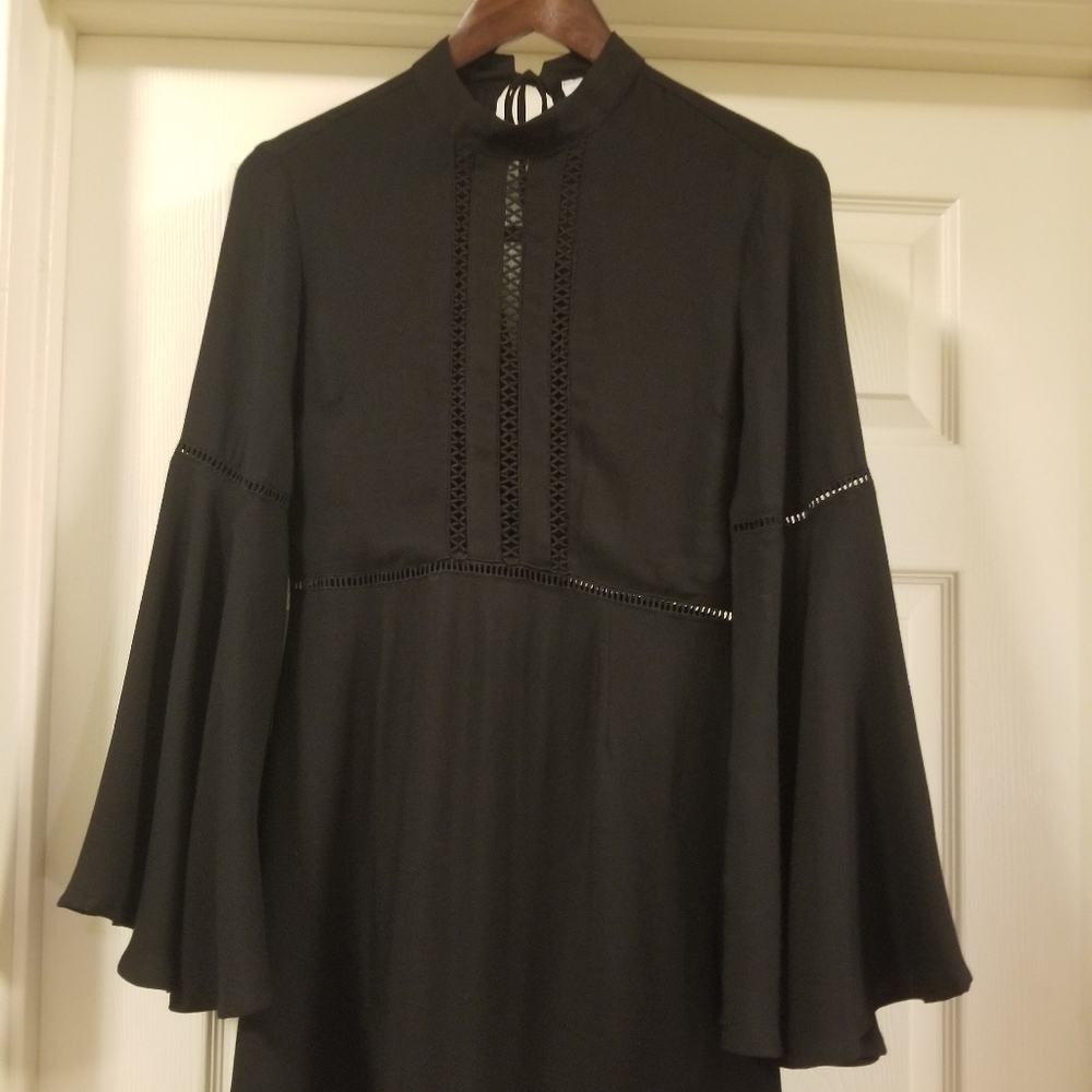 NWT Jack by BB Dakota Charrelle black flare long sleeve Dress size 4